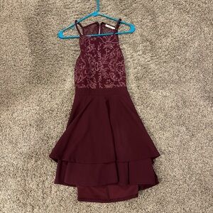 Elegant Burgundy Dress